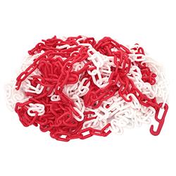 Łańcuch plastik biało-czerwony 6mm x