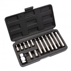 Klucze nasadowe HEX 15szt Cr.V