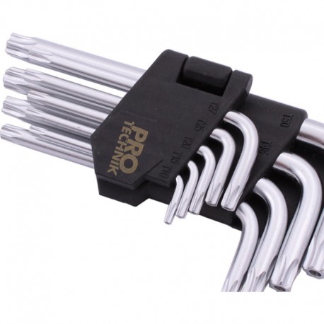 Klucze TORX Cr.V 9cz krótkie,
