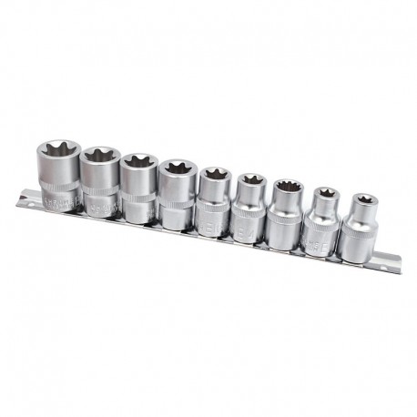 Klucze nasadowe TORX 9 szt.
