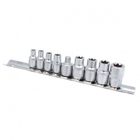 Klucze nasadowe TORX 9 szt.