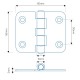 Zawias uniwersalny 50x60/2.0mm ocynk profilowy